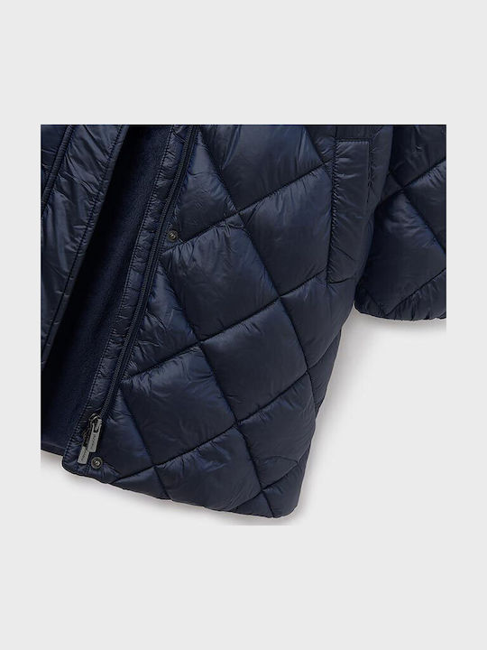 Παιδικό Casual Μπουφάν Μακρύ με Επένδυση Navy Μπλε