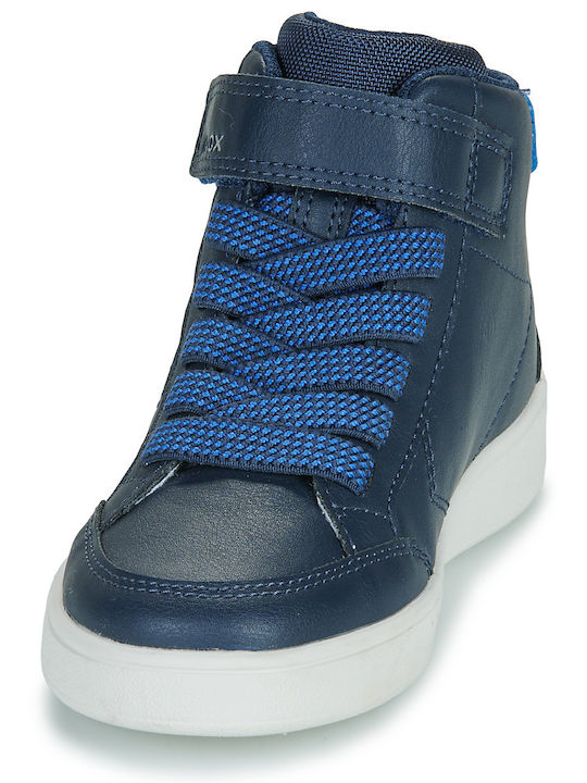 J Eclyper Kids Sneakers High Anatomic with Hoop & Loop Closure Navy Blue