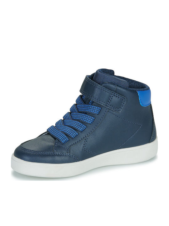 J Eclyper Kids Sneakers High Anatomic with Hoop & Loop Closure Navy Blue