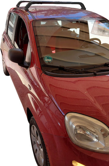 Hermes Roof Bars Set with Roof Rack Legs Metallic Black Fiat Panda 2012-2020 Without Parallel Bars 2 Pieces