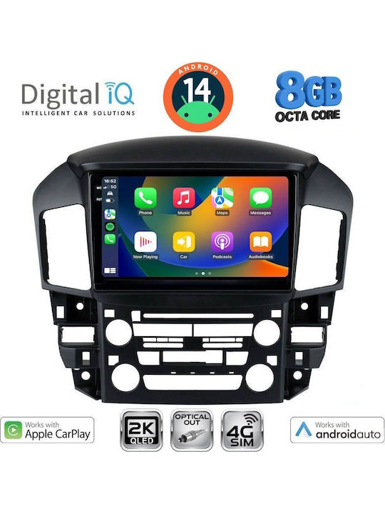 Digital IQ Car Audio System for Lexus RX300 1998-2003 (Bluetooth/USB/WiFi/GPS/Apple-Carplay/Android-Auto) with Touch Screen 9"