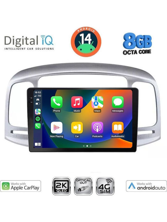 Digital IQ Auto-Audiosystem für Hyundai Akzent 2005-2012 (Bluetooth/USB/WiFi/GPS/Apple-Carplay/Android-Auto) mit Touchscreen 9"