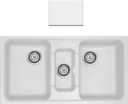 Sanitec Classic 325 Ένθετος από Συνθετικό Γρανίτη Μ100xΠ50cm Metallic Ice