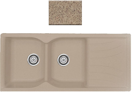 Chiuvetă încastrată Sanitec Classic 332 Granit Sintetic W115xD50cm Granit Bej