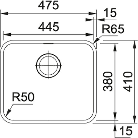 Franke Bell Bcx 110-45 1220617534 Поддръжка Мивка Inox Ш47.5xД41см Сребрист