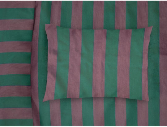 Dimcol Set Single 2buc 160x240cm Stripes 156 Green / Antique Pink