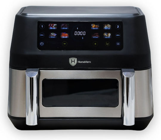 HomeVero Air Fryer with Double Detachable Bucket 9lt Silver HV-AF9CD