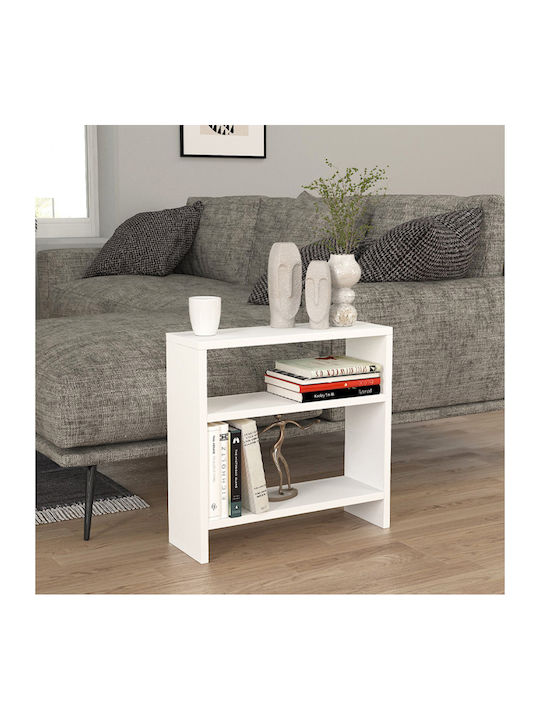 Rectangular Side Coffee Table Silvanus Wooden White W51xL17.5xH49cm GP042-0095 1