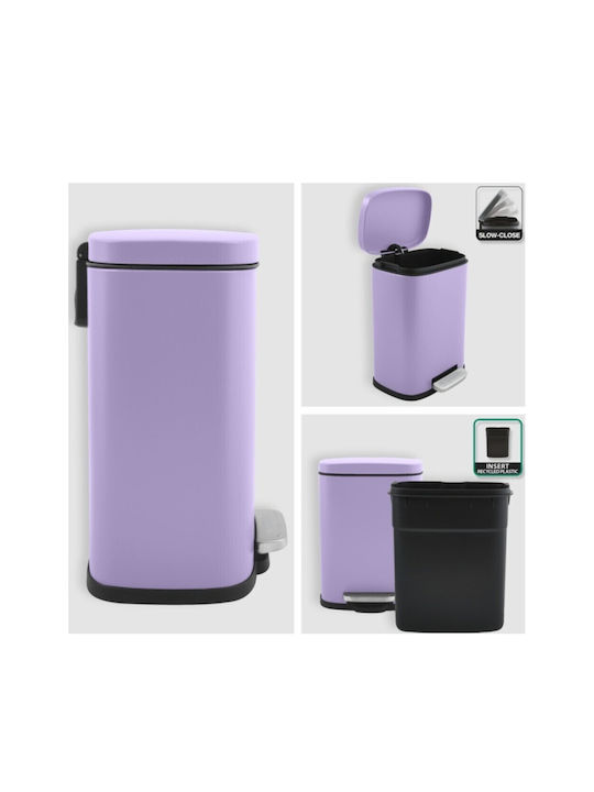 Dimitracas Akira Metallic Bathroom Basket Soft Close 5lt Purple
