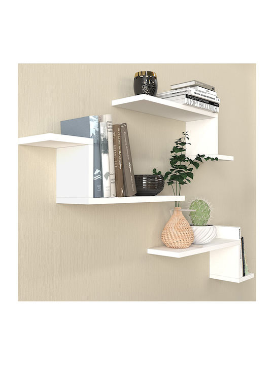 Lowa White Wall Shelves (3 Pieces) 57.7x14.5x18cm