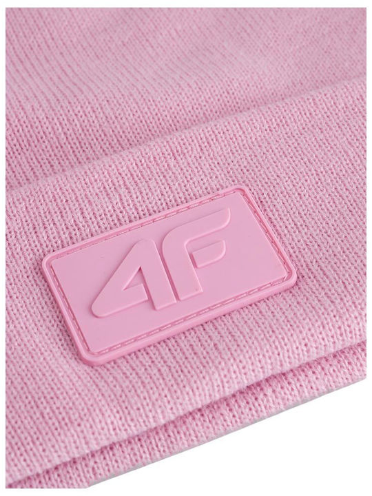 Beanie Γυναικείος Σκούφος Πλεκτός σε Ροζ χρώμα