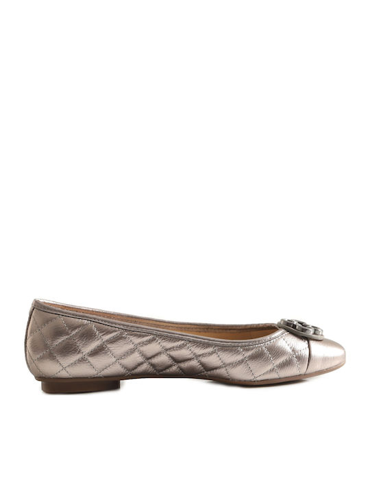 Leather Ballerinas Gray