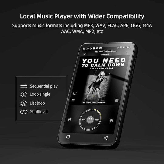Innioasis ‎g1 Mp3/mp4 MP3 Player (80GB) με LCD Οθόνη Αφής 4" Μαύρο
