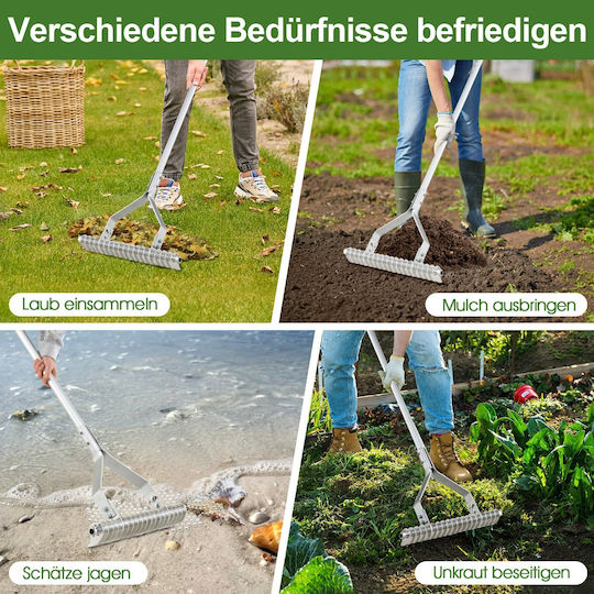 Costway NP12138 Gartenrechen Bogenharke mit Stiel