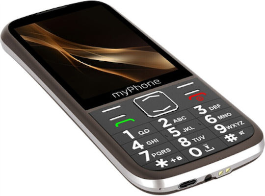 MyPhone Halo 4 Plus LTE Dual SIM Κινητό με Μεγάλα Κουμπιά (Αγγλικό Μενού) Praline Brown