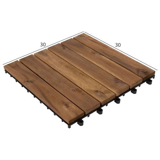 HomeMarkt Wood Garden Decking Board 30x30cm 10pcs