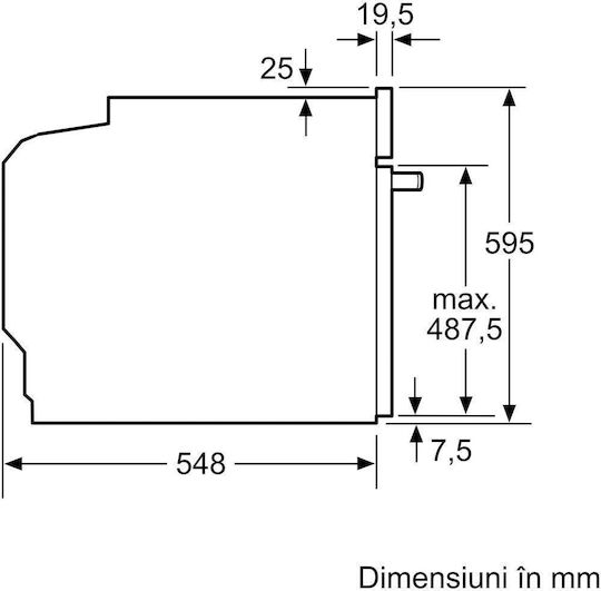 Bosch Φούρνος άνω Πάγκου 71lt Π59.4εκ. Μαύρος