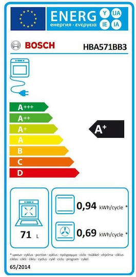 Bosch Φούρνος άνω Πάγκου 71lt Π59.4εκ. Μαύρος