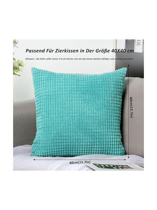 Dekorativer Kissenbezug Petrol Blau 2Stück 40x40cm.