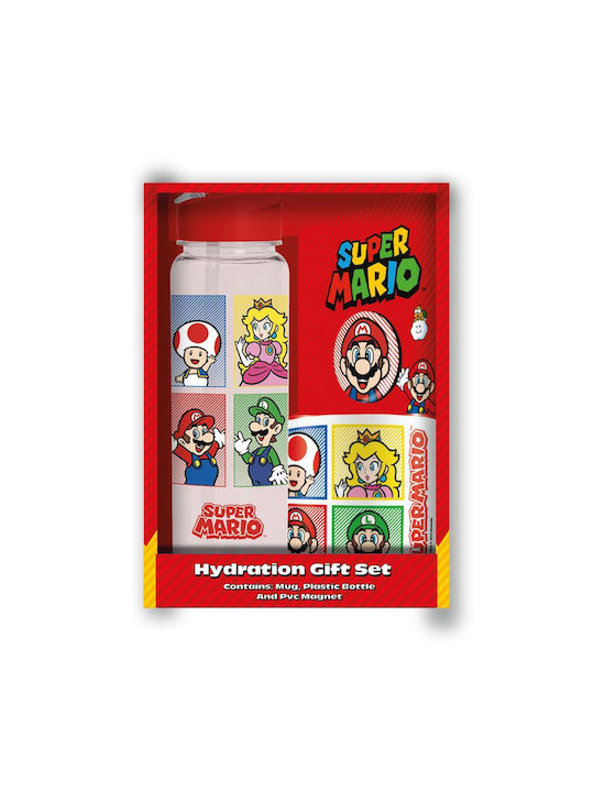 Super Mario 4 Colors Gift Set Plastic Mug and Magnet V2