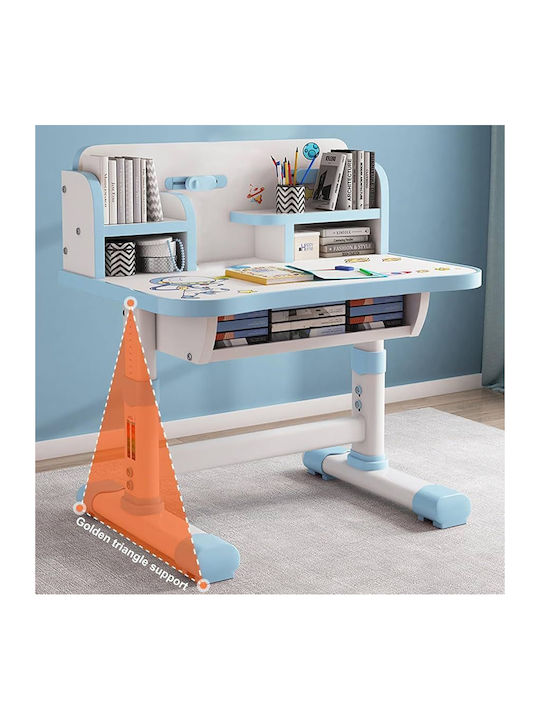 Kids Desk made of Melamine White-Light Blue 75.5x48.5x101cm