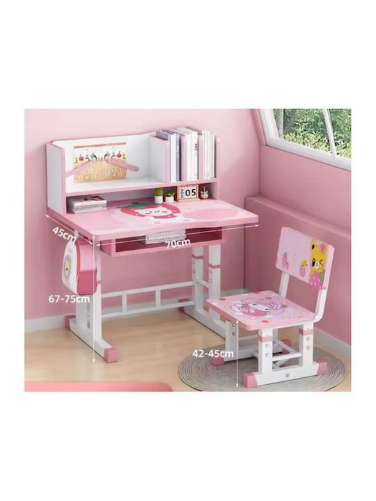 Kids Desk made of Melamine Pink 70x45x75cm