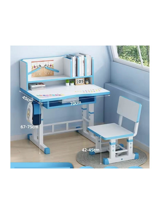Kids Desk made of Melamine White-Light Blue 70x45x75cm