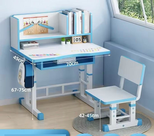 Kids Desk White/Light Blue 70x45x75cm