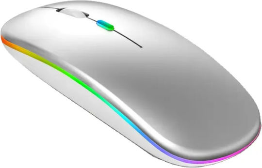 Ασύρματο RGB Gaming Ποντίκι Ασημί