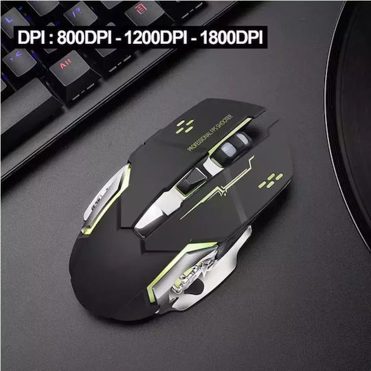 Q13 Безжична RGB Геймърска Мишка Матово черно