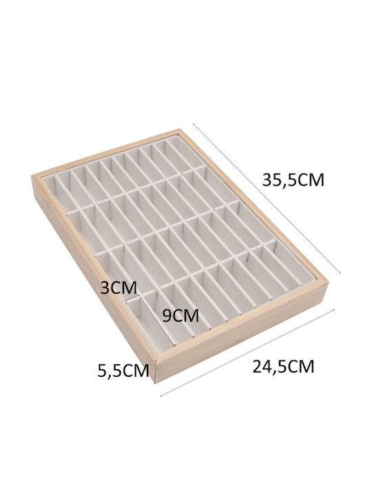 Wooden Organization Stand 40 Slots Bracelets & Watches Beige