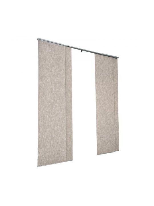 Vevor Panel Track Blinds Extendable Track 116 Cm To 218 Cm W Trimmable Brown
