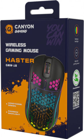 Canyon Haster GMW-18 Безжична RGB Геймърска Мишка Черен