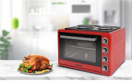 NobeLTek Cuptor electric 60lt cu 2 arzatoare si aer Roșu