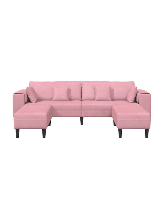 Living Room Furniture Set Couch & Stool Pink