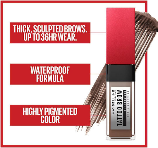 Maybelline Tattoo Brow 36H Waterproof Gel for Eyebrows 255 Soft Brown 6ml