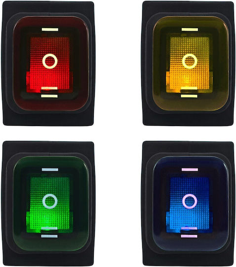 Led Switch 3-position 6-pin 12-24v Rocker Rocker Waterproof Orange