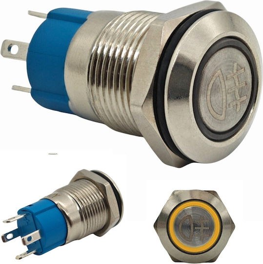 Превключвател За Мъгла С LED 12mm Snap-on Хром