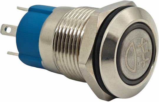 Превключвател За Мъгла С LED 12mm Snap-on Хром