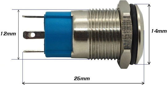 Led Fog Light Switch 12mm Chrome Momentary