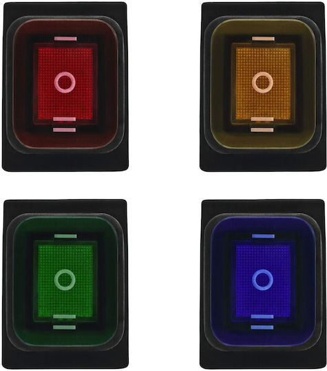 Led Switch 3-position 6-pin 12-24v Rocker Rocker Waterproof Green