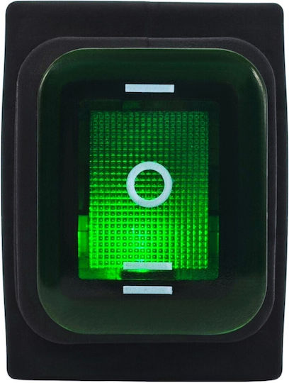 Led Switch 3-position 6-pin 12-24v Rocker Rocker Waterproof Green