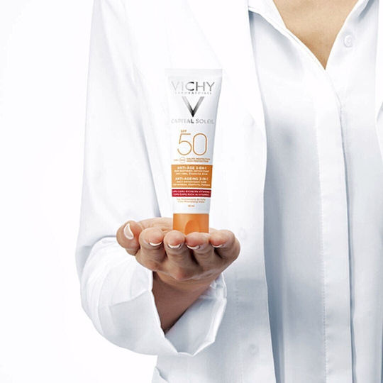 Vichy Capital Soleil Anti-Age 3 in 1 Waterproof Sunscreen Cream Face SPF50 50ml