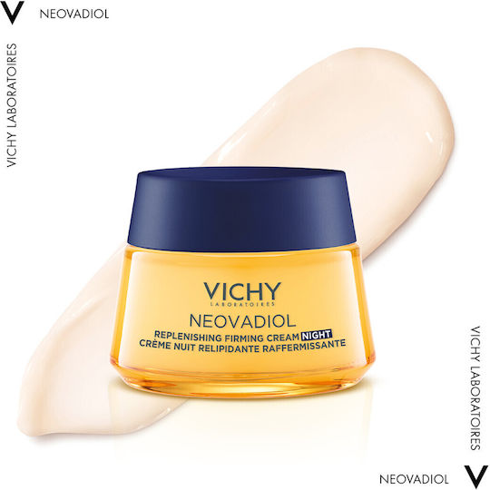 Vichy Neovadiol Replenishing Firming Cremă de Față de Noapte pentru Hidratare, Anti-îmbătrânire și Tonifiere cu Acid Hialuronic 50ml