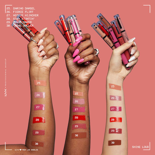 NYX Professional Makeup Shine Loud High Lip Color Lichid Ruj Transparent 14 Plumb Totul 6.5ml