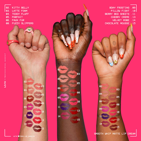NYX Professional Makeup Smooth Whip Matte Lip Cream Течен Червило Мат Faux Fur 4мл