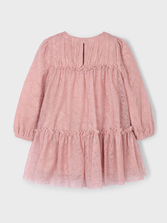 Children's Dress Long Sleeve Tulle Soft Pink