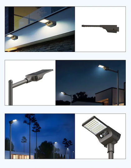 Lampa Montat pe perete Lampă Solară 160W 6000lm Bianco reglabil cu Senzor de Mișcare, Fotocelulă și Telecomandă IP65
