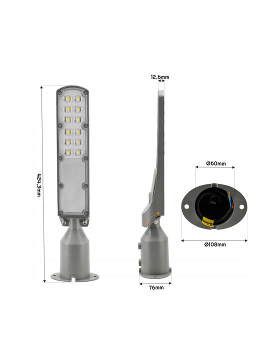 Lampa Lampa Außenstehlampe LED Straße mit Kaltweißem Licht IP65 Beige