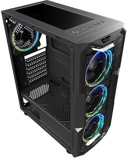 Darkflash Aquarius Gaming Midi Tower Κουτί Υπολογιστή με Πλαϊνό Παράθυρο Μαύρο